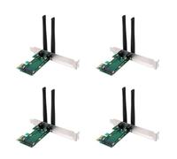 Fegtrty 4X Carte sans Fil WiFi Mini Adaptateur PCI-E Express vers PCI-E avec 8 Antennes Externes pour PC
