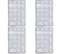 Fegtrty 4X Clavier Numérique Mécanique Interrupteur Marron Clavier de Filaire Boîtier en Cristal Blanc Rétro-ÉClairé 21 Touches Mini Clavier Numérique