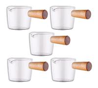 Fegtrty Lot de 5 à sauce avec poignée - en verre - Plat à sauce - Plat à assaisonnement - Assiettes à apéritif