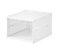 Fegtrtyoa 1 Organiseur de Chaussures Pliable sans Installation avec Porte Transparente, Étagère à Chaussures Peu Encombrante en Plastique Transparent Robuste