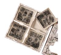 Fegtrtyoa 100 Feuilles D'Autocollants de Scrapbooking Vintage avec Plantes Papillons et Fleurs pour Fournitures de Journaux Indésirables, Noir et Blanc Extrême