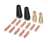 Fegtrtyoa 15 Pièces Kit de Soudage MIG Buse sans Gaz à Noyau de Flux 0.8mm Pointes de Soudage en Laiton Remplacement de Remplacement de Soudeuse MIG