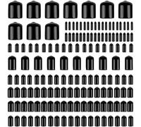 Fegtrtyoa 160pcs Embouts en Caoutchouc de Taille Assortie Capuchons de Protection de Filetage de Vis Flexibles Capuchons de Couverture de Vis de Boulon Rond en Vinyle en 9 Tailles