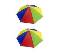 Fegtrtyoa 2 Pièces Chapeau Parapluie 21 Pouces Élastique Pliable Drôle Casquette de Fête, Chapeau Idiot Coloré pour Adultes et Enfants