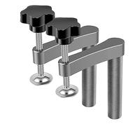 Fegtrtyoa 2 Pièces Pince pour Chien de Banc en Acier Inoxydable Pince de Trou pour Chien Pince de Bureau Réglable pour le Travail Du Bois Facile à Utiliser Gris + Noir (20 Mm/0,79 Pouce)