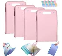 Fegtrtyoa 4 Pièces Dossier Étanche Étendu, Gestionnaire de Fichiers Vertical avec Poignée 13 Pochettes A4 Multi-Pages Dossiers de Bureau Portables D