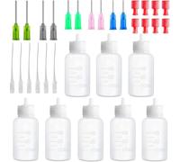 Fegtrtyoa Applications de Colle, Bouteille Applicatrice de Précision de 30 Millilitres avec Aiguille à Bout Émoussé et Capuchon, Peinture Acrylique
