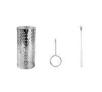 Fegtrtyoa Barbecue Ouvert Roulant Grill Panier BBQ Net Tube Grill Panier Grille Ouvert BBQ Grill pour Voyage Camping Pique-Nique