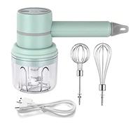 Fegtrtyoa Batteur à main électrique sans fil portable multifonction, Accessoire Cuisine pour mélanger les œufs, fouetter, crème, hacher l'ail C