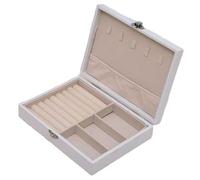 Fegtrtyoa Boîte à - 2 Pièces - Étui de Rangement Portable pour Boucles d'oreilles, Colliers, Bagues, Accessoires Blanc