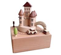 Fegtrtyoa Boîte à Musique Rotative Château de Conte de Fées - Fabricant - Vente Directe - Cadeau - Artisanat en Bois - Boîte à Musique - Ornement en Bois Fait Main