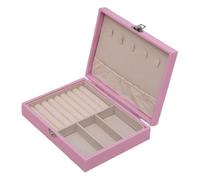 Fegtrtyoa Boîte de Rangement pour - Étui de Stockage Portable (2 Pièces) pour Colliers, Boucles d'oreilles, Bagues et Accessoires Rose