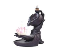 Fegtrtyoa Brûleur D'Encens à Reflux de Main de Lotus Main de Lotus à Reflux Vintage Porte- D'Église Charbon de Bois B