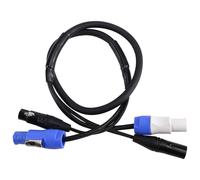 Fegtrtyoa Câble Combo Powercon Flexible 1m XLR DMX512 Câble de Combinaison de Puissance 3 X 1,5 mm pour Éclairage de Scène Tête Mobile