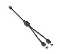 Fegtrtyoa Câble D'Extension 5V 3 Broches pour Carte MèRe D'Ordinateur 1 Point 2 Hub Cable Connection Extension ARGB Splitter, Noir