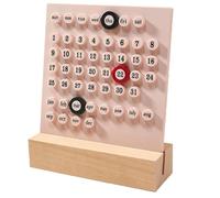 Fegtrtyoa Calendrier de Bureau en Bois Calendrier Perpétuel Rétro Maison Cadeaux Uniques, Affichage de la Date Du Mois, Décorations de Bureau pour Bureau 13,5 X 18 cm Rose