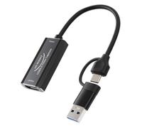 Fegtrtyoa Carte de Capture Vidéo USB 3.0 60 Hz, Enregistrement 4K HD, Source vers USB/Type-C, Enregistreur de 2 en 1, Streaming Vidéo en Direct