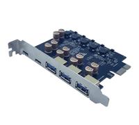 Fegtrtyoa Carte D'Extension Contrôleur USB Riser Type-C + 3 Ports USB-A 2 Ports Type-C USB 3.2 Gen1 5Gbps Carte Hub PCIE PCI-E X1