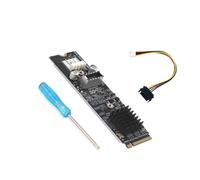 Fegtrtyoa Carte Riser PH6603 M.2 MKEY PCIe vers USB 3.2 20 Go en Façade Câbles D'Ordinateur Connexion Matériel PC Câbles Adaptateur