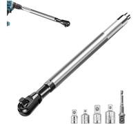 Fegtrtyoa Clé à Chocs à Rallonge, avec 4 Adaptateurs de Conversion, Clé à Chocs Électrique Multifonction 1/2 Pouce, pour les Espaces Restreints