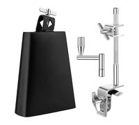 Fegtrtyoa Cloche de 15 cm et Pince de Fixation, Support de Cloche Standard Réglable, Accessoire de Percussion, Clé de Batterie.