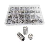 Fegtrtyoa Coffret de 1 500 Vis Sans Tête à Six Pans Creux en Acier Inoxydable Noir DIN916, M2, M2,5, M3, M5, M6, M8