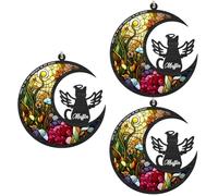 Fegtrtyoa Disque Acrylique pour Animaux de Compagnie Vu de la Lune, Décorations de Porche, Cadeau de Sympathie pour Animaux de Compagnie pour Commémorer la Perte