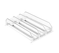 Fegtrtyoa Distributeur de en Canette à Poussoir, à Ressort, Largeur Réglable, Étagère de Rangement en Forme de E, 410 Mm, 4 Rangées, B