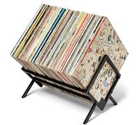 Fegtrtyoa Enregistrement de Stockage Racks-Easy Assembly-Vinyle Record Holder Stand 100lps LP Holder Stand Sleek Matte Black