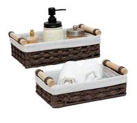 Fegtrtyoa Ensemble de Panier de Rangement en Osier pour Le Réservoir de Toilettes de 2 pour Le Comptoir pour L'Organisation des Bacs de Rangement