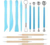 Fegtrtyoa Ensemble D'Outils D'Argile 14 Pcs, Outil D'Argile Bleu, Outils de Modélisation D'Argiles, Outils en Argiles Polymères pour les Adultes, Poterie, Itinéraire