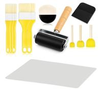 Fegtrtyoa Ensemble D'Outils de Découpage Essentiels 12 Pièces pour les Loisirs Créatifs - Comprend des Pinceaux de Découpage, un Pinceau en Mousse, un Rouleau en Caoutchouc et un Pinceau Semi-Circulai