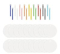 Fegtrtyoa Étiquette de Bagages de la Sublimation Ronde Blanks Tag de la Valise en Aluminium Double Étiquette en Aluminium Bulk pour Le Support de Carte D'Identité de Bricolage