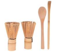 Fegtrtyoa Fouet à Matcha - Lot de 2 Fouets à Matcha en Bambou, Fabriqués Artisanalement Selon la Tradition Japonaise (Chasen). Mélangeur et Brosse Inclus pour une Préparation Authentique Du Thé Matcha