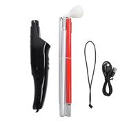 Fegtrtyoa Guide Pliage de Canne pour les Aveugles avec une Finition Réfléchissante Rouge Évitement des Obstacles à la Voix - Version Anglophone