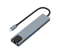 Fegtrtyoa Hub USB-C Compatible 4K 100 W PD, Station d'accueil USB 3.0, RJ45, Lecteur de Cartes SD/TF pour Ordinateur Portable