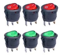 Fegtrtyoa Interrupteur à Bascule de 6PCS Boat Bascule 3 Broches 2 Position ON/OFF KCD1-105 Interrupteur D'Alimentation pour Diverses Applications