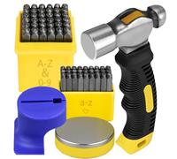 Fegtrtyoa Kit D'Estampage en Métal 64pcs pour la Lettre de Fabrication de Numéro D'Acier en Cuir et Kit D'Estampage Lettre