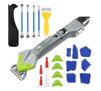 Fegtrtyoa Kit D'Outils de Grattage et de Calfeutrage de Colle Outil D'Étalement et de Coupe de Colle Outil de Grattage et D'Embellissement des Joints Grattoir Outil de Retrait de Coulis de Calfeutrage