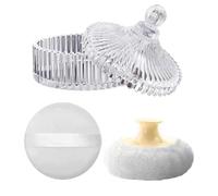 Fegtrtyoa Kit Houppette et Contenant pour Poudre Corporelle, Houppette à Poudre pour Femmes et Bébés, Contenants pour Poudre Libre pour Maquillage Sec et Humide B