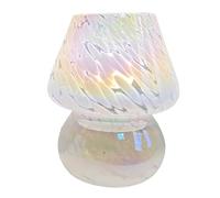 Fegtrtyoa Lampe de Bureau Décorative en Verre à Pois Colorés, Lampe D'Ambiance de Chevet Champignon Alimentée par USB, Style Rétro Américain B
