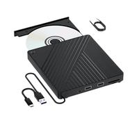 Fegtrtyoa Lecteur de Carte SD/TF 5 en 1, Lecteur Optique Bluray Externe avec Ports USB, Graveur DVD/CD, Lecteur BD pour Ordinateur Portable, PC, Bureau.