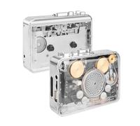 Fegtrtyoa Lecteur Enregistreur de Cassette avec Boîtier Transparent Portable USB Capture de Cassette au Format MP3 vers Clé USB Lecteur de Musique sur Cassette