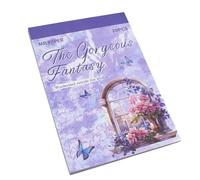 Fegtrtyoa Livre D'Autocollants Prédécoupés pour Journalisation, Bi-Matériaux, Autocollants de Scrapbooking avec Cadre Décoratif, 20 Feuilles, Pays des Merveilles de la Fenêtre