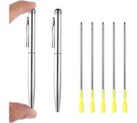 Fegtrtyoa Lot de 7 Mini Stylos à Bille Rotatifs de 4 Pouces avec 5 Recharges pour Carnet de Notes, Bureau, Notes, Signature