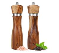 Fegtrtyoa Moulins à Sel et Poivre en Bois D' de 8 Pouces avec Mécanisme en Céramique Réglable, Rechargeables pour Épices Fines ou Grossières