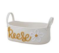 Fegtrtyoa Panier de Rangement en Corde avec Poignées pour Articles Ménagers, Vêtements de Bureau et Jaune