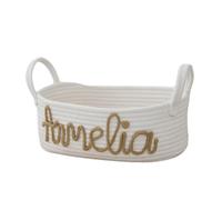 Fegtrtyoa Panier de Rangement en Corde avec Poignées pour Articles Ménagers, Vêtements de Bureau et Marron