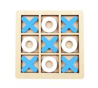 Fegtrtyoa Planche en Bois Tic- Toe XO de Table Jouet Classique Famille Enfants de Puzzle Éducatifs Bleu + Blanc