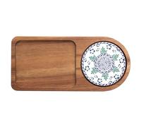 Fegtrtyoa Plateau à Café, Assiette en Bois, Plateau de -Déjeuner pour Servir des Aliments, Hôtellerie, Café, Service à Thé, Décoration de Table, Pièces de Rechange A